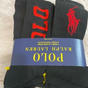 Polo Socks Black with Red Logo